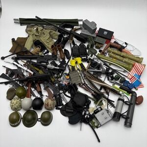 Huge Lot 12" GI Joe & GI Joe Clone Accessories 1990s Guns Helmets Ammo Gear 3lbs